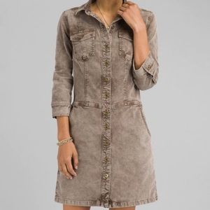 PrAna Mud Merrigan Organic Corduroy Shirt Dress